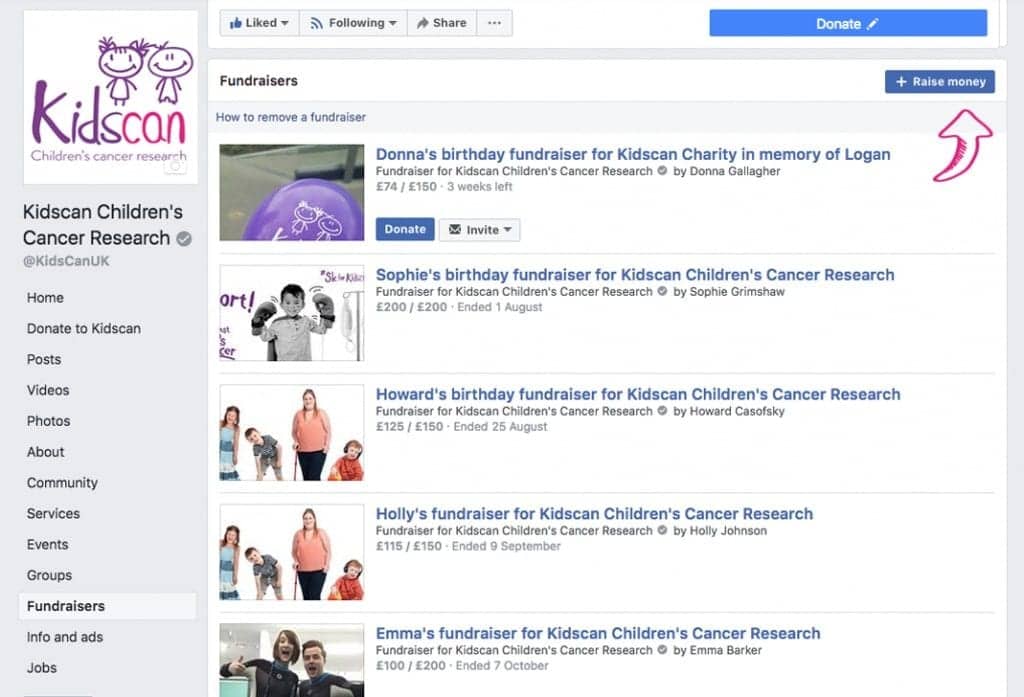 Kidscan-Facebook-Fundraiser-Step-two